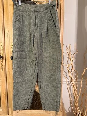 Athleta Casual Olive Green Linen Pants